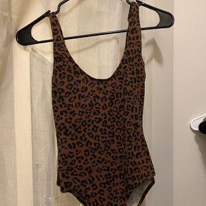 Open back leopard bodysuit